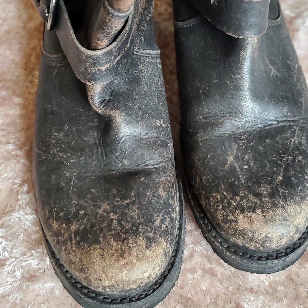 Frye Ankle Distressed Biker Boots